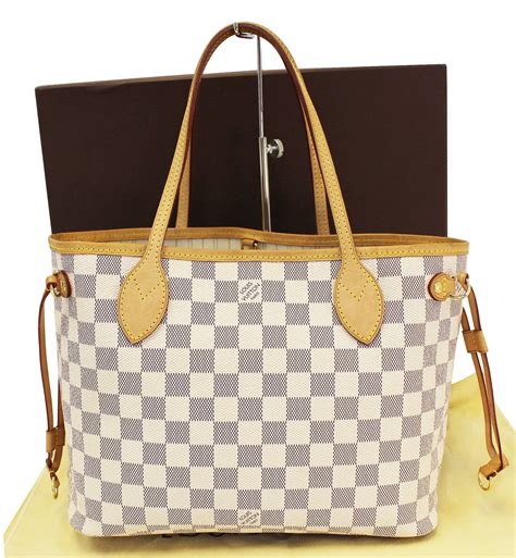 lv white neverfull bag|real lv neverfull bag.